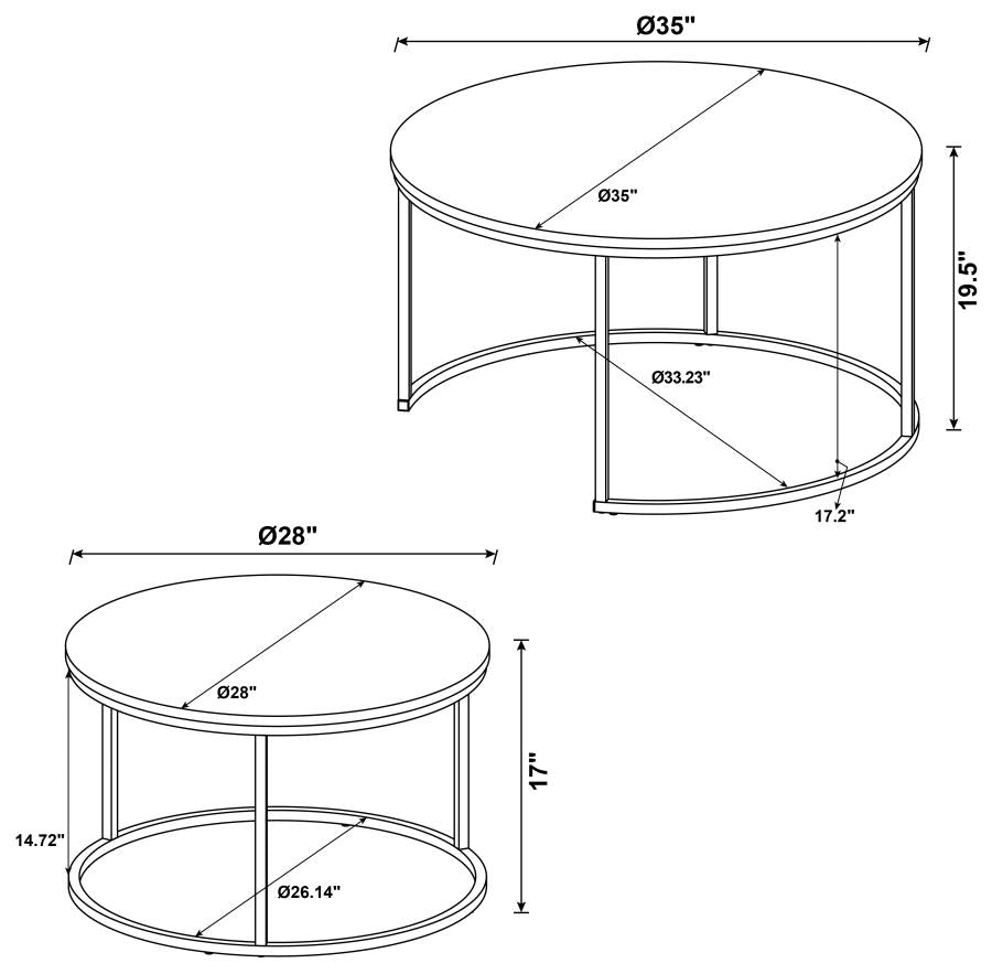 Lainey - 2 Piece Round Faux Marble Nesting Coffee Table