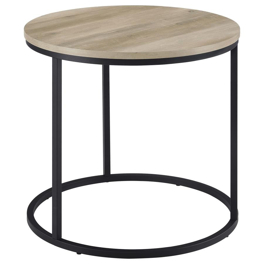 Lainey Round Faux Marble Side End Table