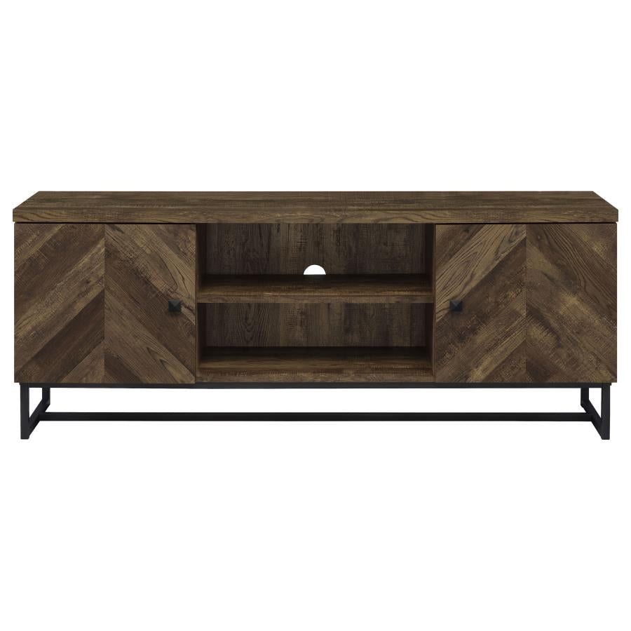 Myles - 2 Door Engineered Wood TV Stand - Rustic Oak