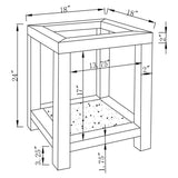 Valentina 1-shelf Square Glass Top Side End Table Silver