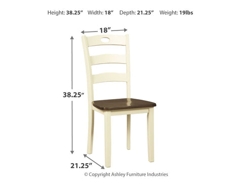 Woodanville - Cream / Brown - Dining Room Side Chair (Set of 2) by Signature Design by Ashley® | Bel Furniture