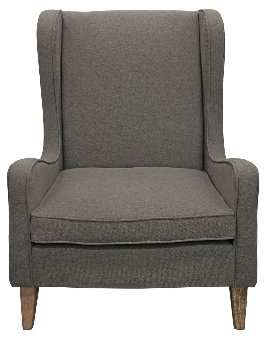 Linen And Natural Solid Color Lounge Chair - Gray