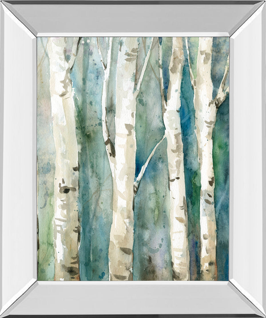 River Birch Il By Carol Robinson - Mirror Framed Print Wall Art - Blue