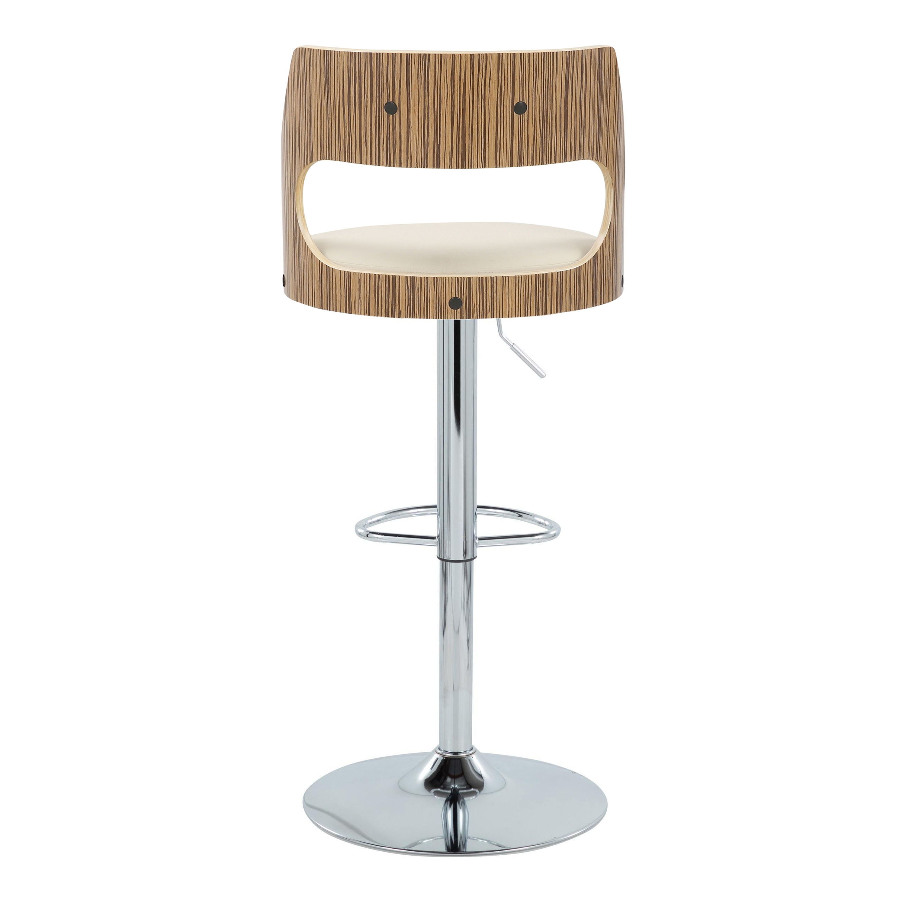 Cecina - Mid Century Modern Adjustable Height Barstool With Swivel With Oval Footrest (Set of 2)