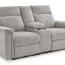 Barnsana - Dbl Power Reclining Loveseat With Console Pearl Silver by Signature Design by Ashley® | Bel Furniture