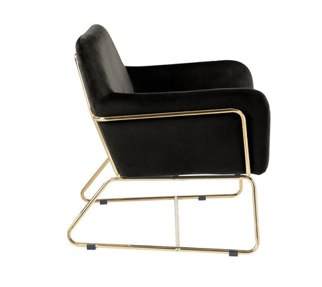 Keira - Velvet Accent Chair With Metal Base by Lilola Home | Bel Furniture