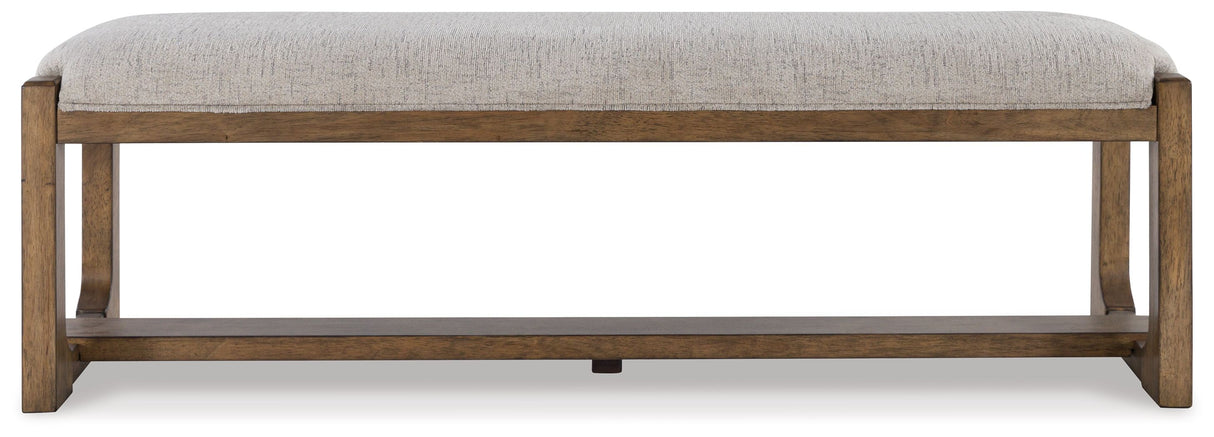 Cabalynn - Oatmeal / Light Brown - Large Uph Dining Room Bench by Signature Design by Ashley® | Bel Furniture