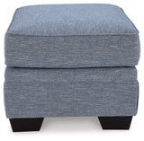 Carissa Manor - Denim - Ottoman by Benchcraft® | Bel Furniture