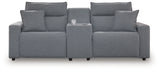 Modmax - Salt And Pepper - Reclining Sectional Gray 3 Pc. Power Reclining Sectional With Audio Console by Signature Design by Ashley® | Bel Furniture