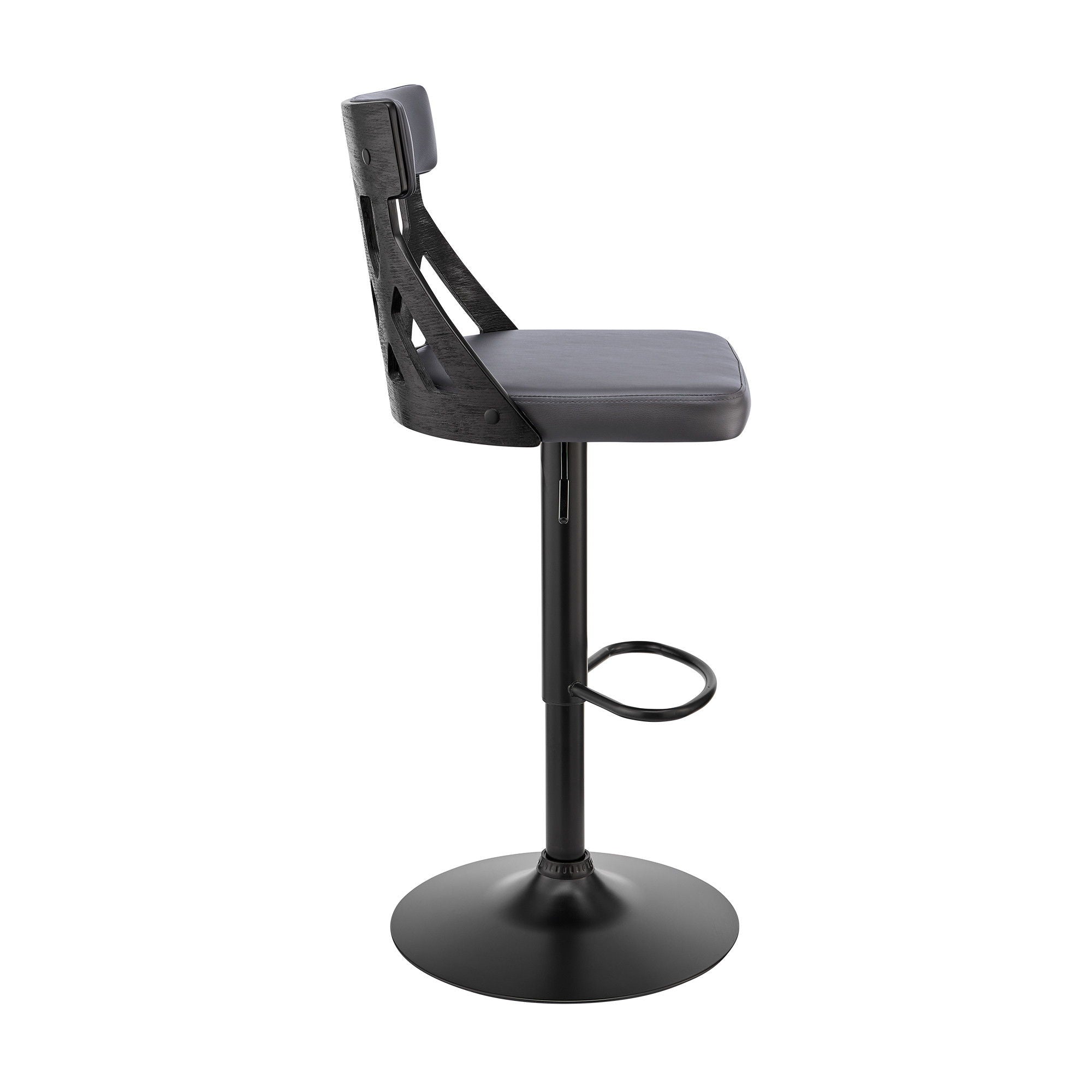 45" Swivel Adjustable Height Bar Chair - Gray / Black