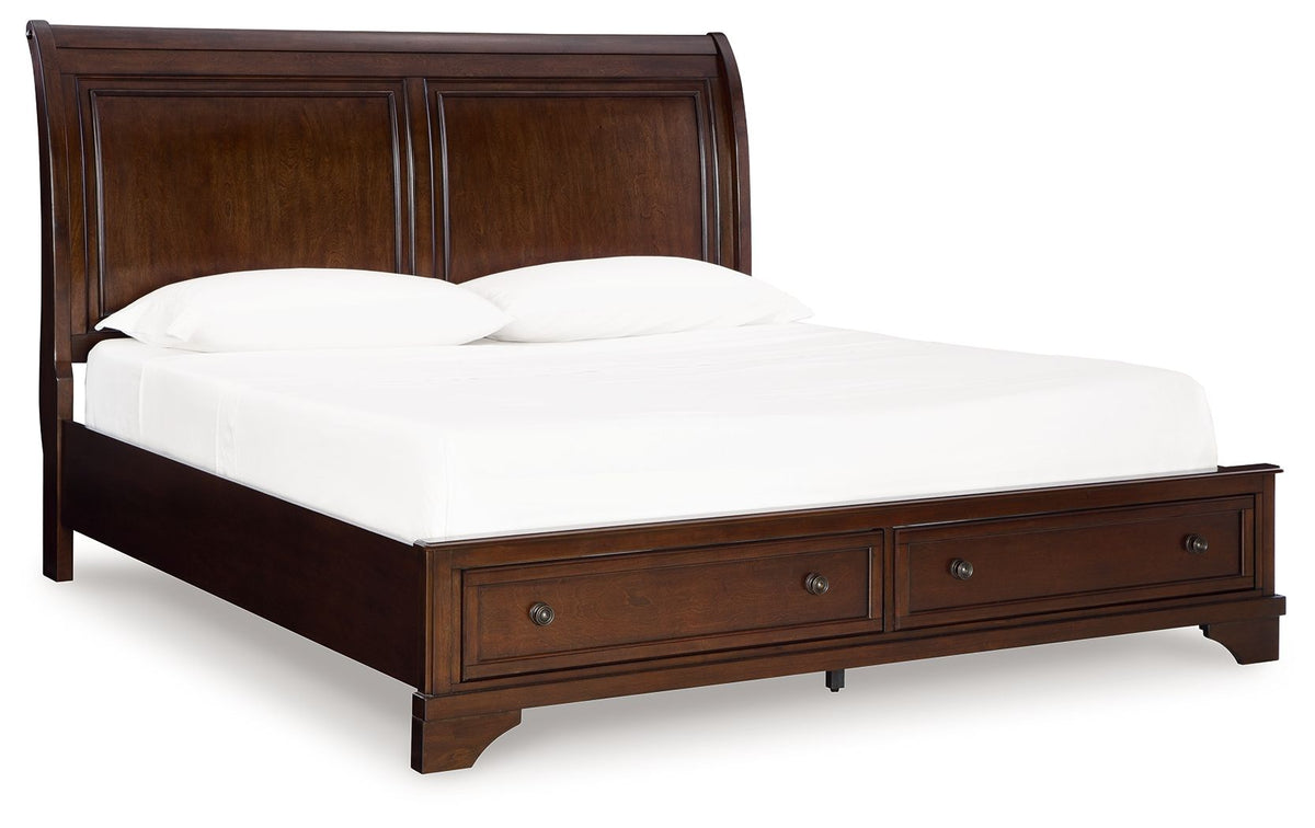 Trellington - Brown - King Sleigh Storage Bed by Signature Design by Ashley® | Bel Furniture