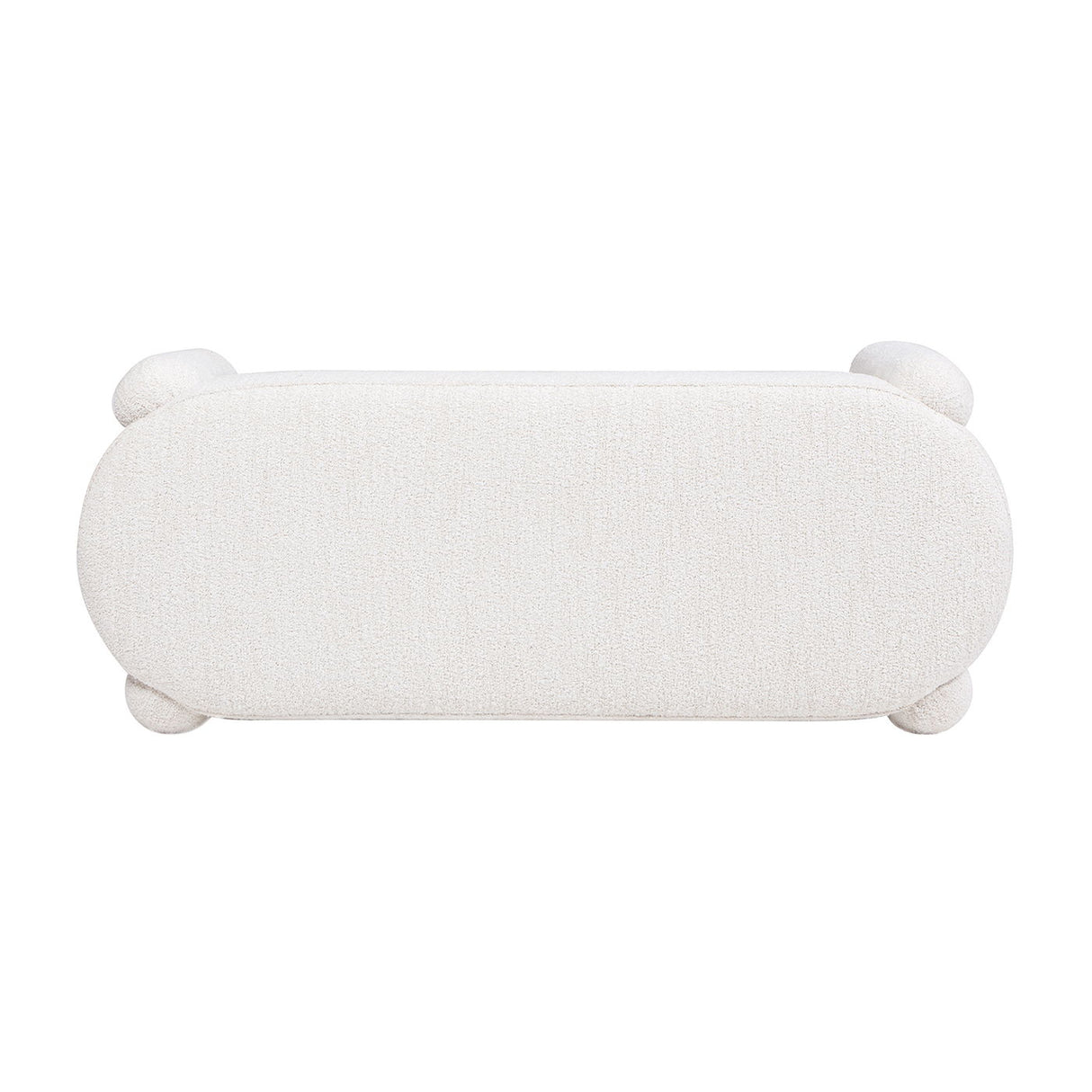 Hugo - Oval Fully Upholstered Bench - Milk Cream White by Jennifer Taylor Home | Bel Furniture