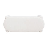 Hugo - Oval Fully Upholstered Bench - Milk Cream White by Jennifer Taylor Home | Bel Furniture