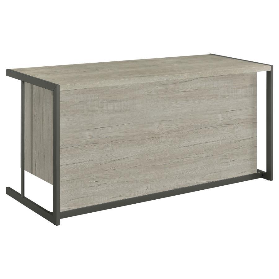Loomis - 4-Drawer Computer Desk - Whitewashed Gray by CoasterEssence | Bel Furniture