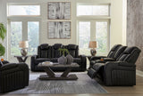 Caveman Den - Power Reclining Living Room Set Black 3 Pc. Sofa, Loveseat, Recliner by Signature Design by Ashley® | Bel Furniture