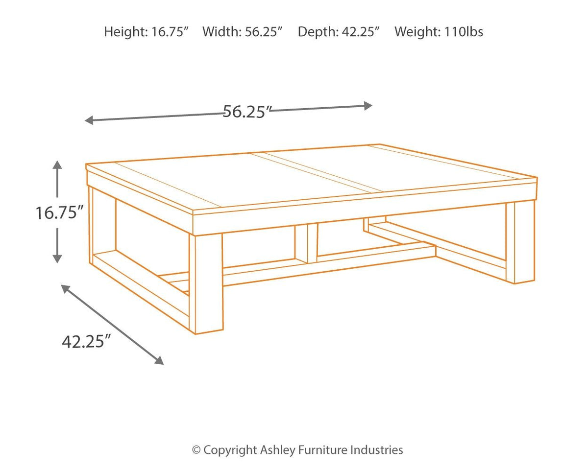 Watson - Dark Brown - Rectangular Cocktail Table by Signature Design by Ashley® | Bel Furniture