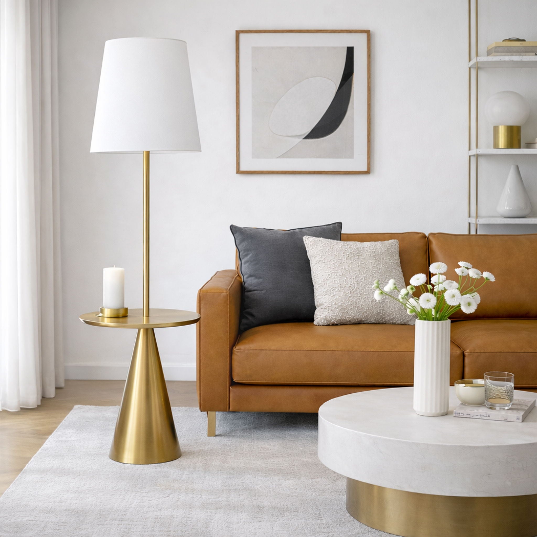Bel Furniture Celestial Floor Lamp with Accent Table - Thumbnail 4