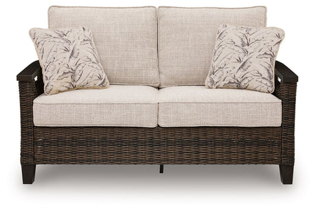Monterey Point - Loveseat With Cushion - Dark Brown - view 3