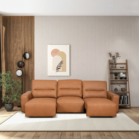Grant - Triple Power Convertible Sofa - Cognac - view 8
