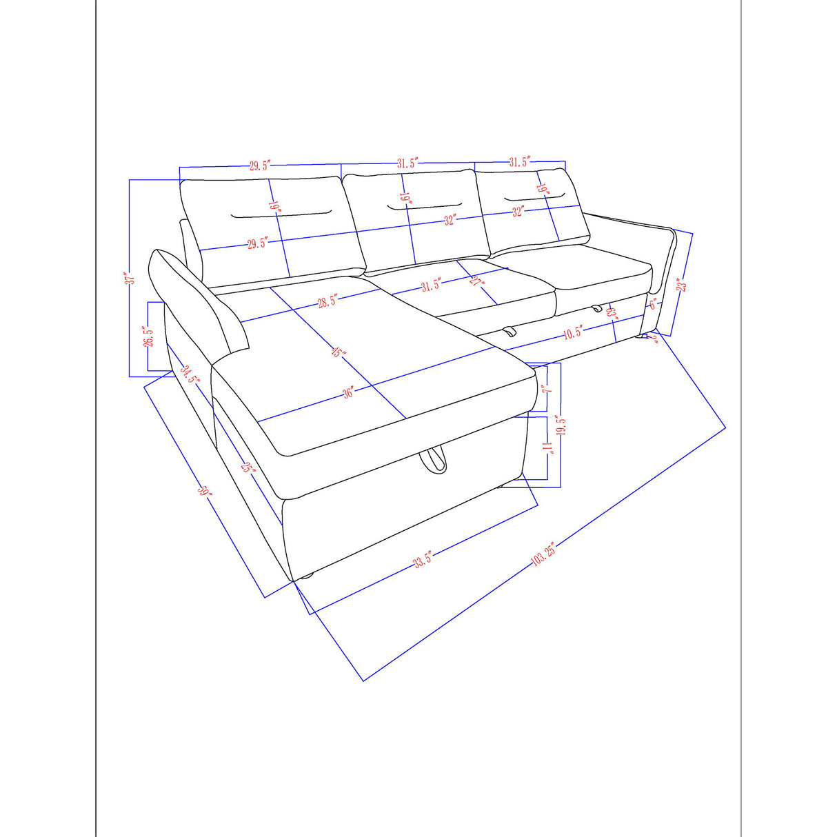 Montana - Sofabed With Storage - Gray