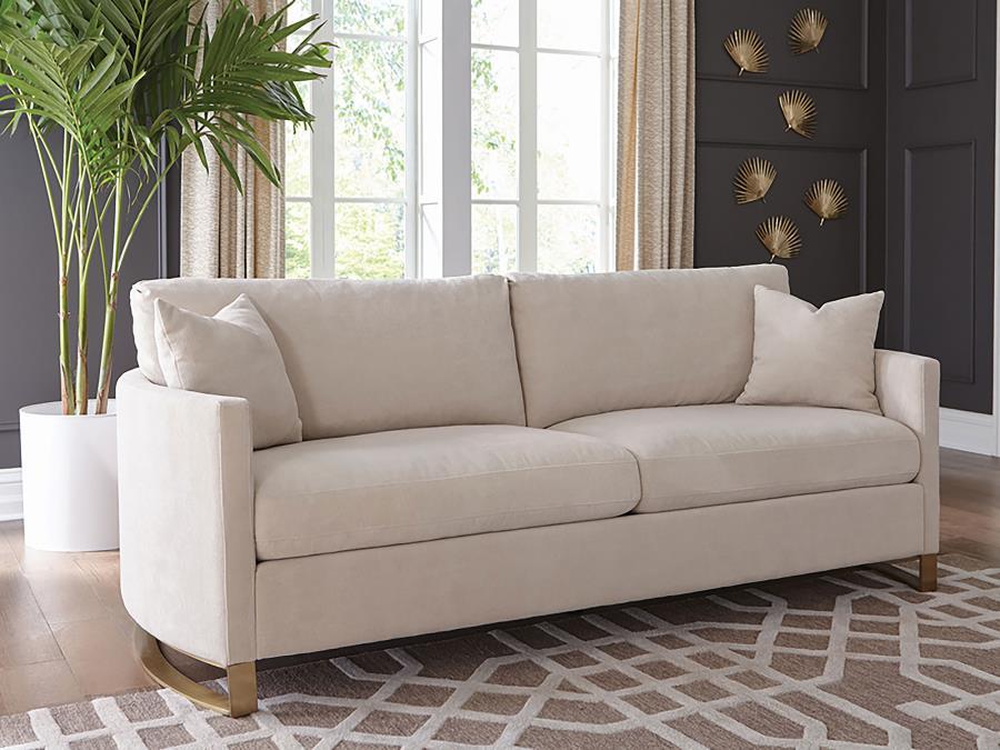 Corliss - Upholstered Arched Arm Sofa by CoasterElevations | Bel Furniture