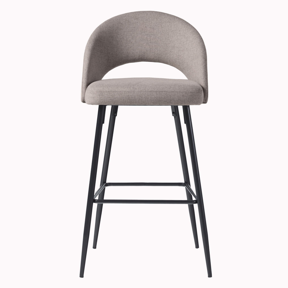 Modern 2 Piece Minimalist Upholstered Bar Stool Set - Mushroom by Walker Edison | Bel Furniture