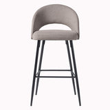 Modern 2 Piece Minimalist Upholstered Bar Stool Set - Mushroom by Walker Edison | Bel Furniture