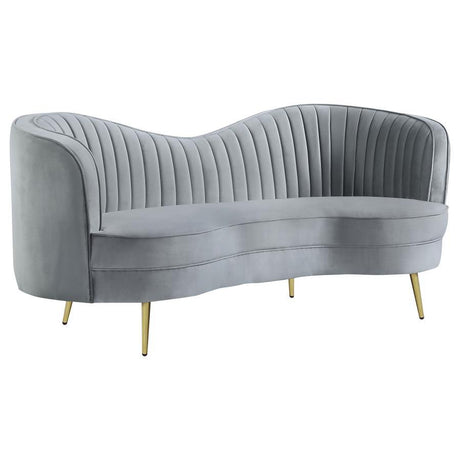 Sophia - Upholstered Channel Tufted Loveseat Dark Gray by CoasterEssence | Bel Furniture