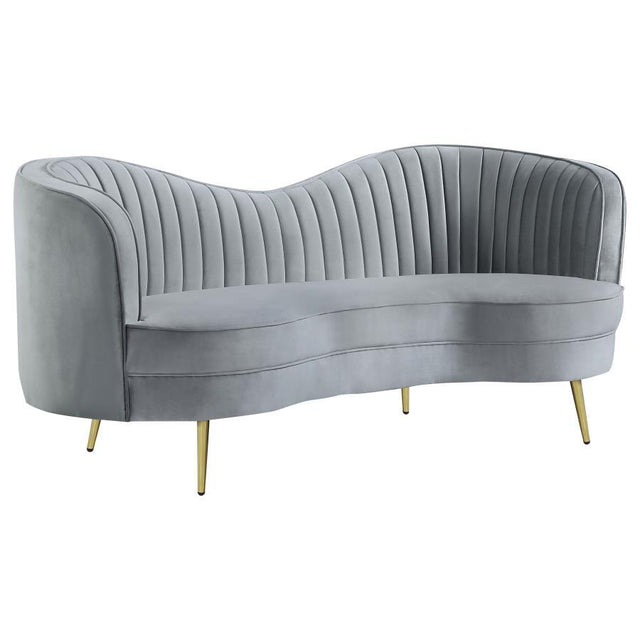 Sophia - Upholstered Channel Tufted Loveseat Dark Gray by CoasterEssence | Bel Furniture