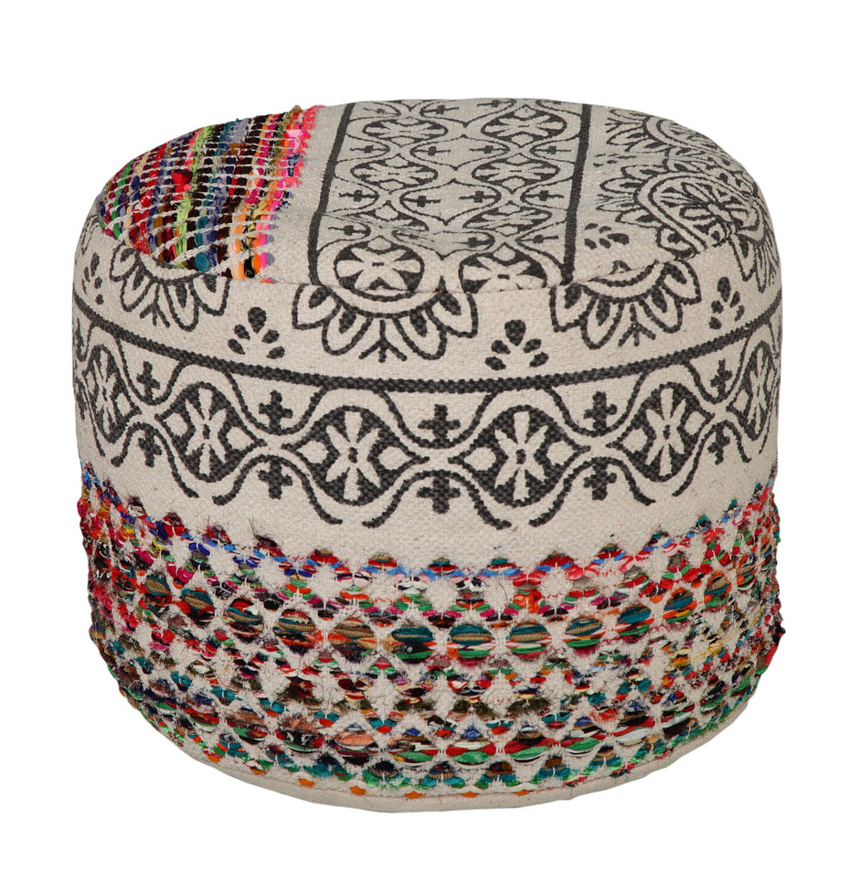 Cotton Blend Ottoman - Multicolored