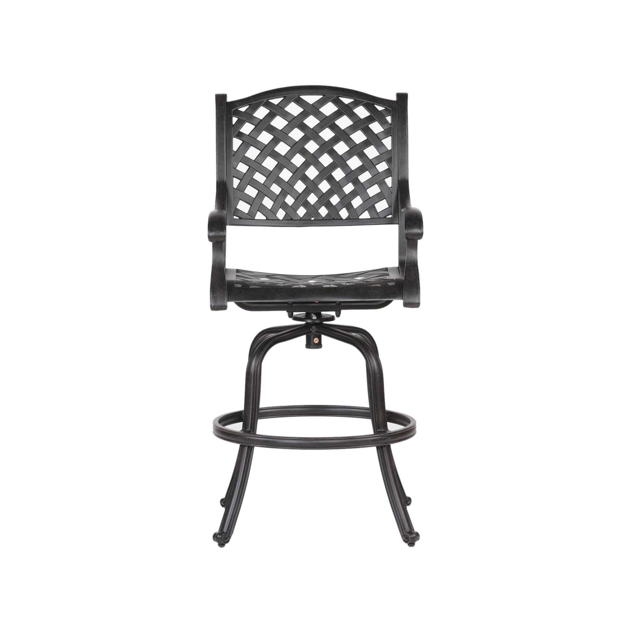 Patio Outdoor Aluminum Bar Stool With Cushion (Set of 2)