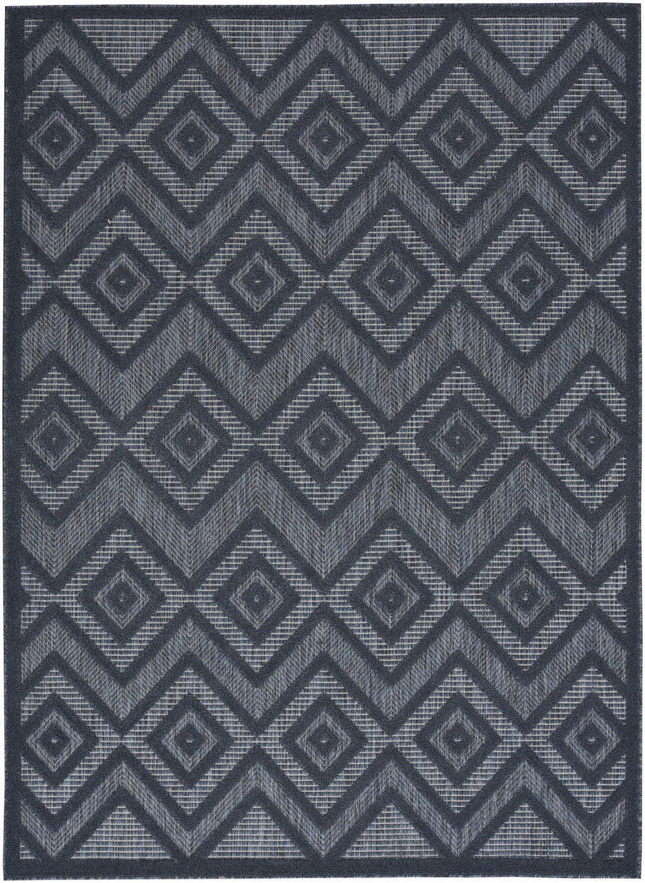 4' X 6' Argyle Indoor / Outdoor Area Rug - Navy Blue