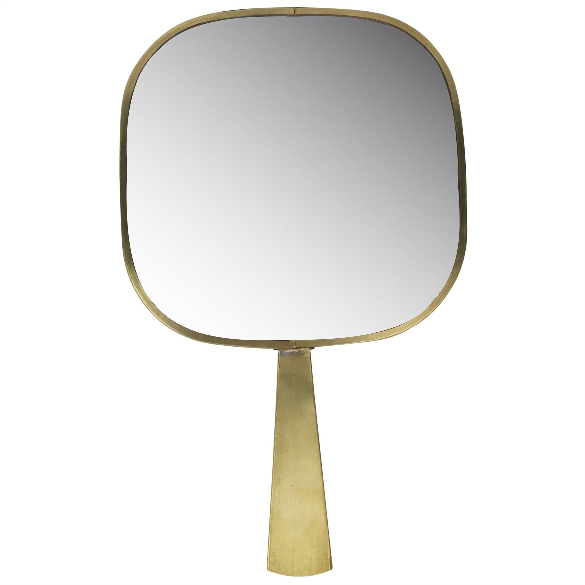 11" Square Frame Handheld Mirror - Golden