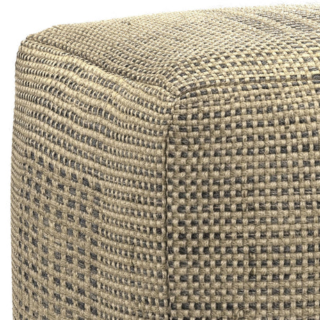 Delilah - Square Woven Pouf - Natural - view 6
