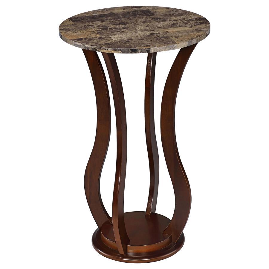 Elton - Round Top Accent Side Table Dark Brown by CoasterEveryday | Bel Furniture