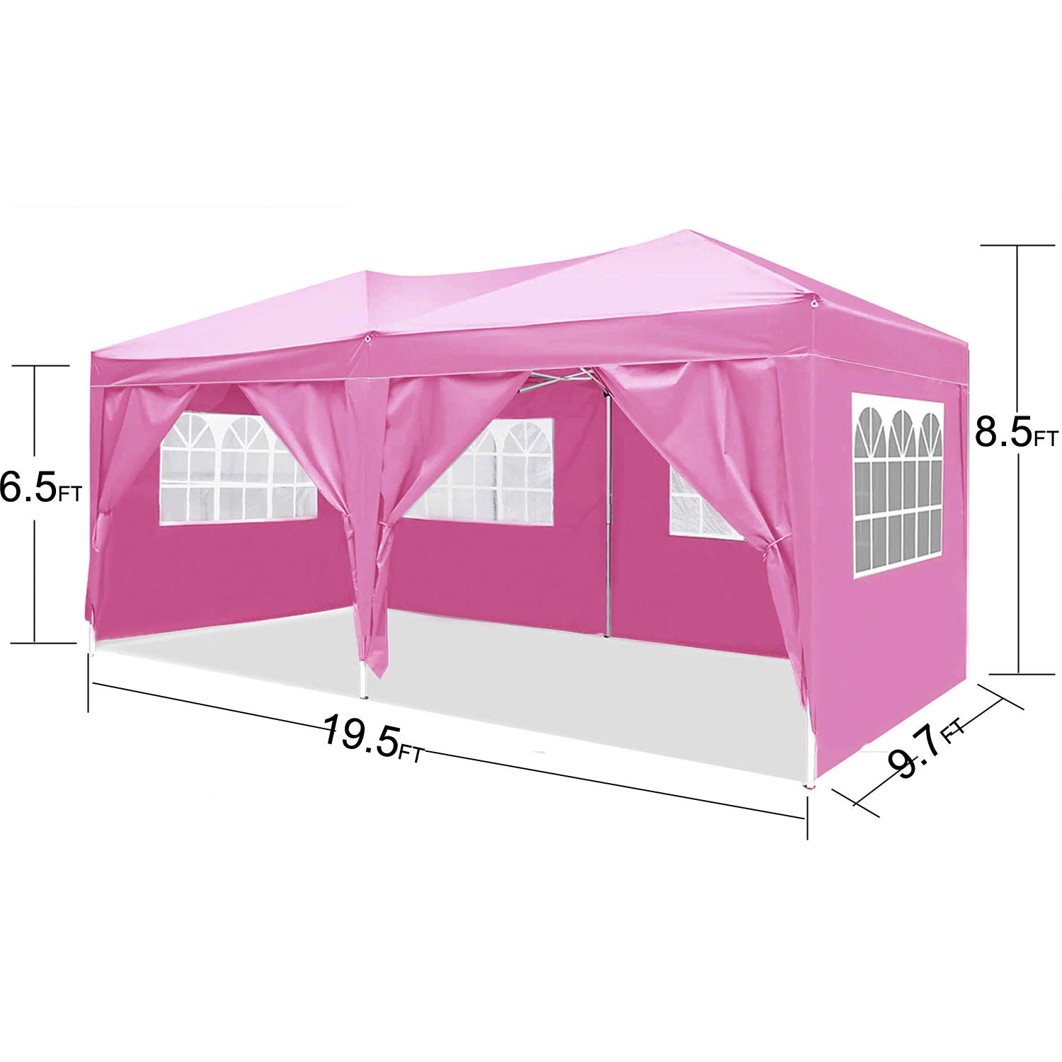 10'X20' Ez Pop Up Canopy Outdoor Portable Party Folding Tent With 6 Removable Sidewalls + Carry Bag + 4 Pieces Weight Bag