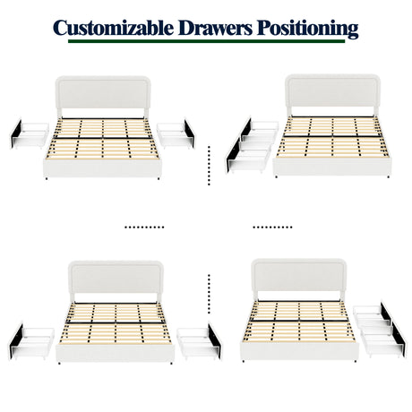 Liv - Patented With Drawers Upholstered Storage Platform Bed - view 14