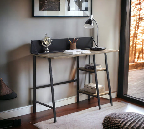 Garima - Legs Writing Desk - Rustic Oak / Black by Urban Nest | Bel Furniture