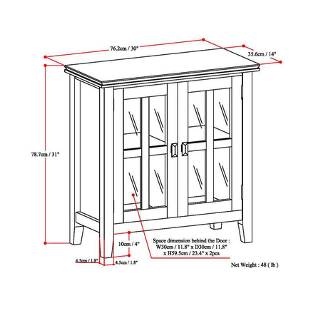 Artisan - Low Storage Cabinet - Hickory Brown by Simpli-Home | Bel Furniture