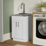 Modern Shaker All-In-One Laundry Utility Sink And Cabinet With Pull-Out Faucet