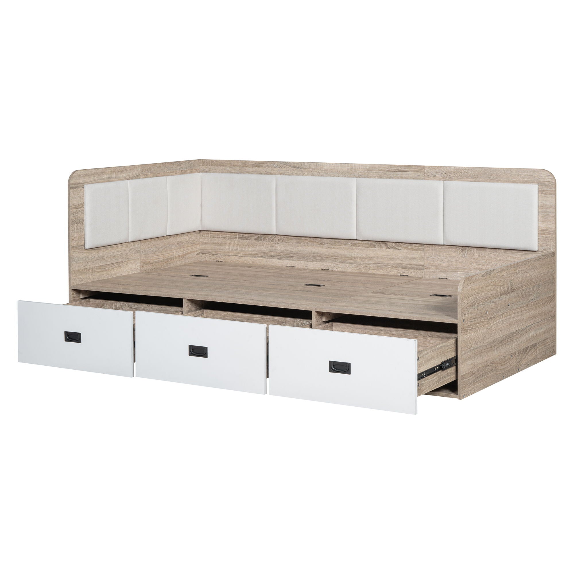 Daybed With Three Drawers And Three Storage Compartments