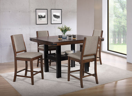 Patterson - Counter Height Dining Set Dark Brown 5 Pc. Table, 4 Chairs by CoasterEveryday | Bel Furniture