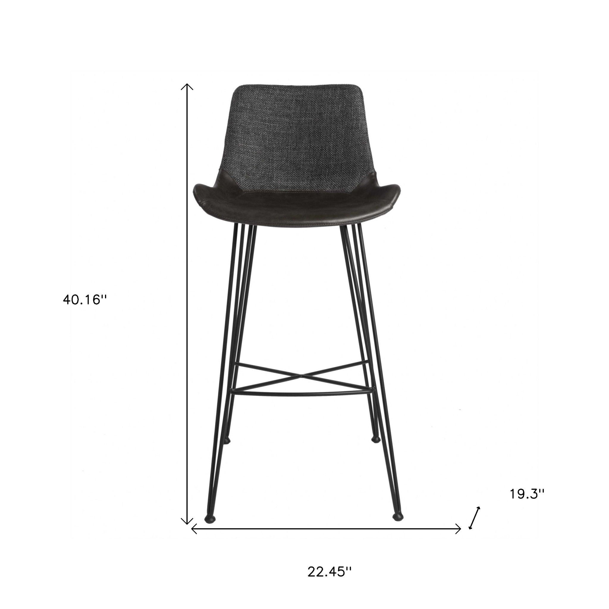 Steel Bar Height Bar Chair - Gray