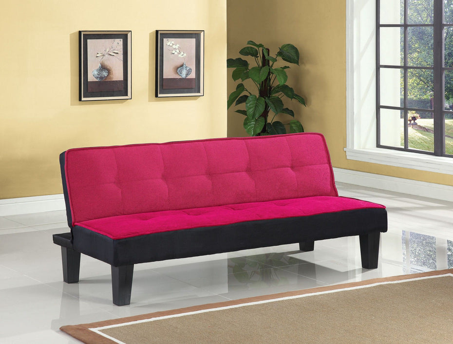 Fabric Sofa With Black Legs - Pink