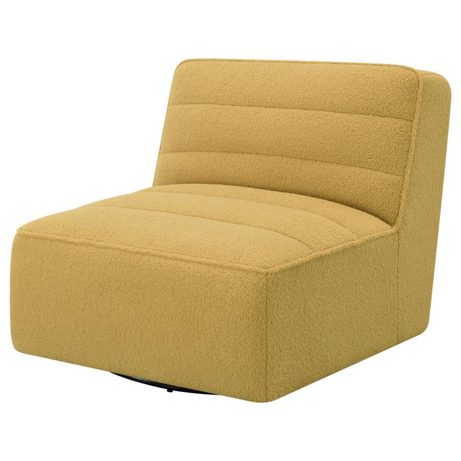 Cobie - Upholstered Armless Swivel Chair - Mustard