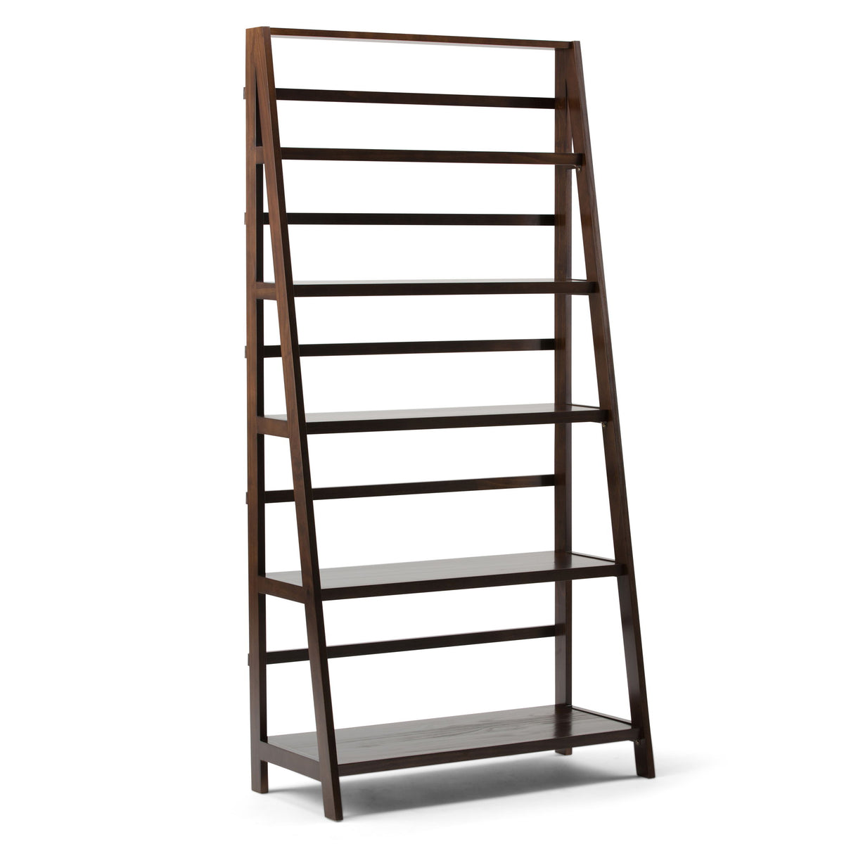 Acadian - Handcrafted Wide Bookcase Dark Brown by Simpli-Home | Bel Furniture