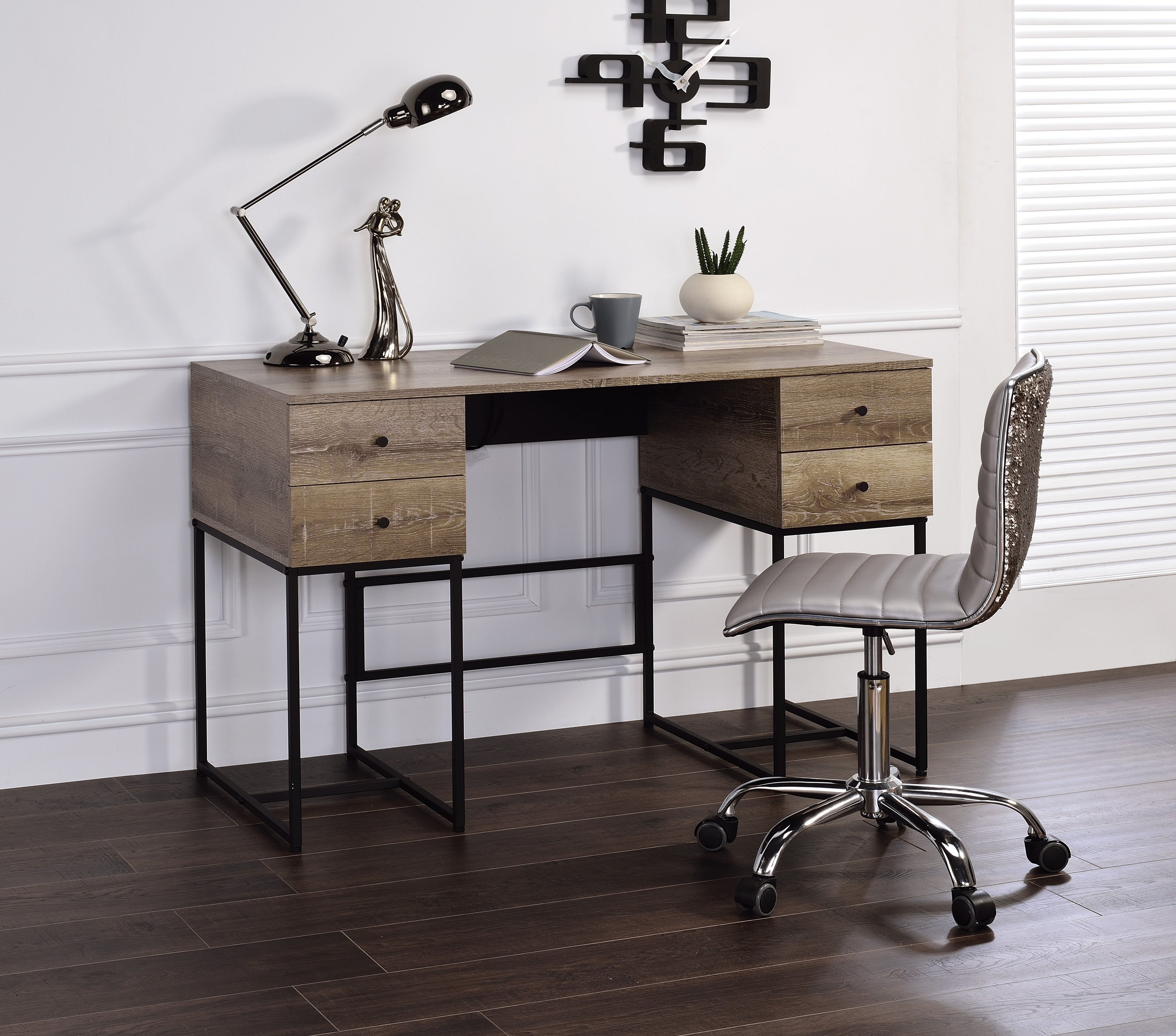 Desirre - Wirting Desk With USB Port - Oak