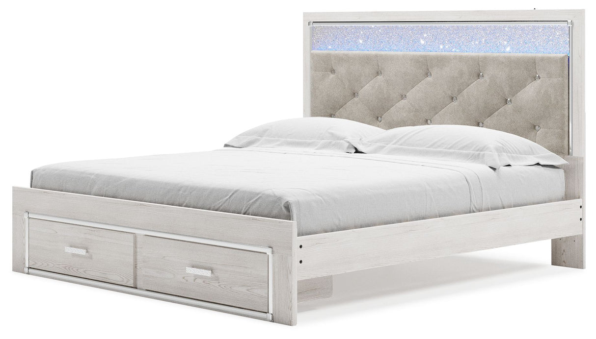 Altyra - White - King Upholstered Storage Bed by Signature Design by Ashley® | Bel Furniture