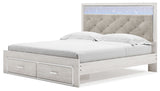 Altyra - White - King Upholstered Storage Bed by Signature Design by Ashley® | Bel Furniture