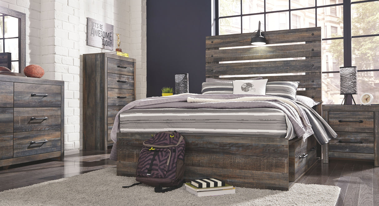 Drystan - Youth Panel Bedroom Set 9 Pc. - Dresser, Mirror, Chest, Panel Bed, 2 Nightstands Full 2 Drawers by Signature Design by Ashley® | Bel Furniture